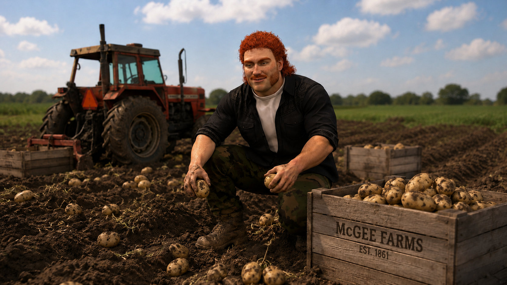 Tater Tot McGee on the McGee family potato farm